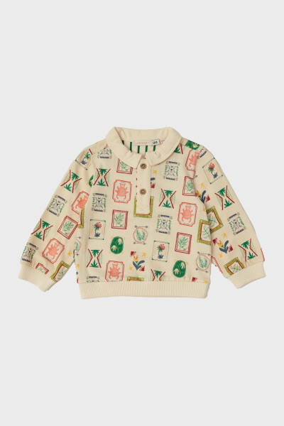 Baby boy patterned sweatshirt - 1