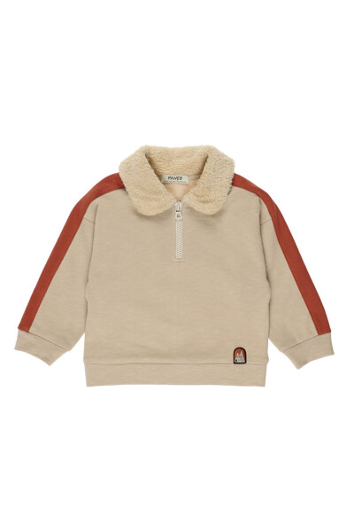 Baby Boy Plush Collar Sweatshirt - 1