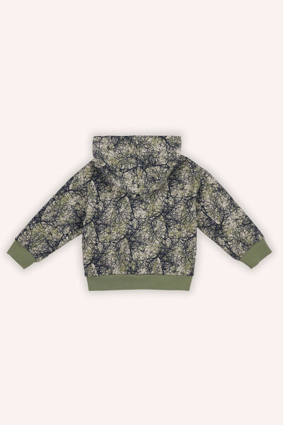 Baby Boy Printed Zippered Beige Sweatshirt - PANÇO (1)