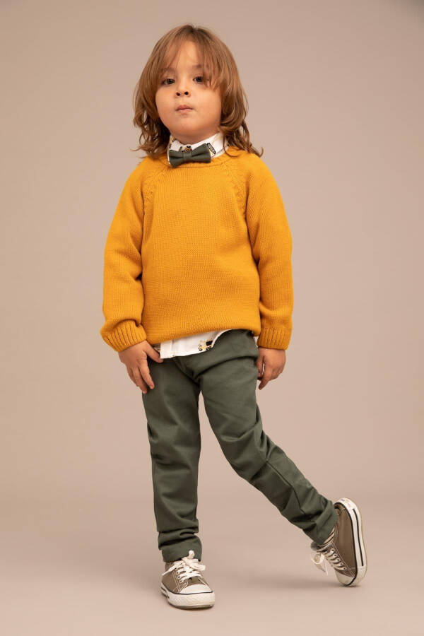 Baby Boy Regular Fit Crew Neck Acrylic Knit Sweater - 2