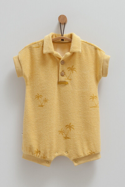 Baby Boy Romper 100% Cotton Terry Palm - CARAMELL