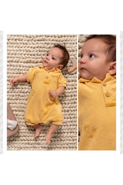 Baby Boy Romper 100% Cotton Terry Palm - CARAMELL (1)