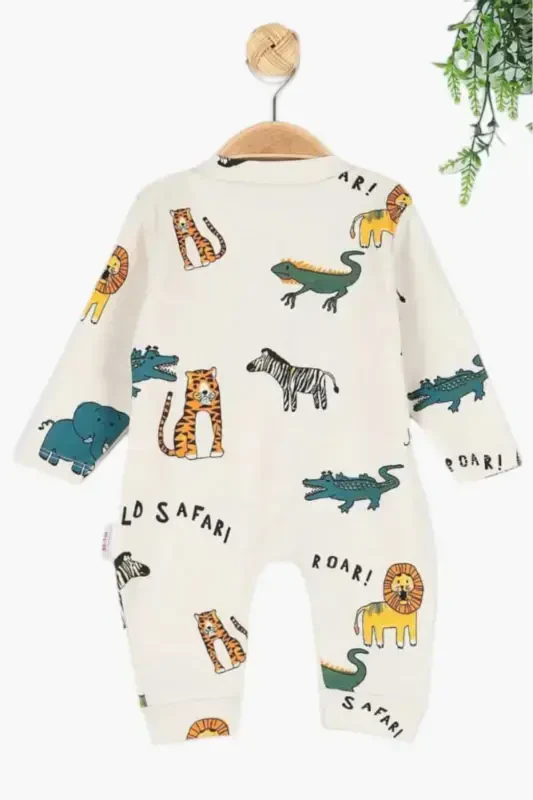 Baby Boy Safari Print Snap-Closure Newborn Baby Romper 100% Cotton Flexible 1-3-6 Months-SAFARI - 6