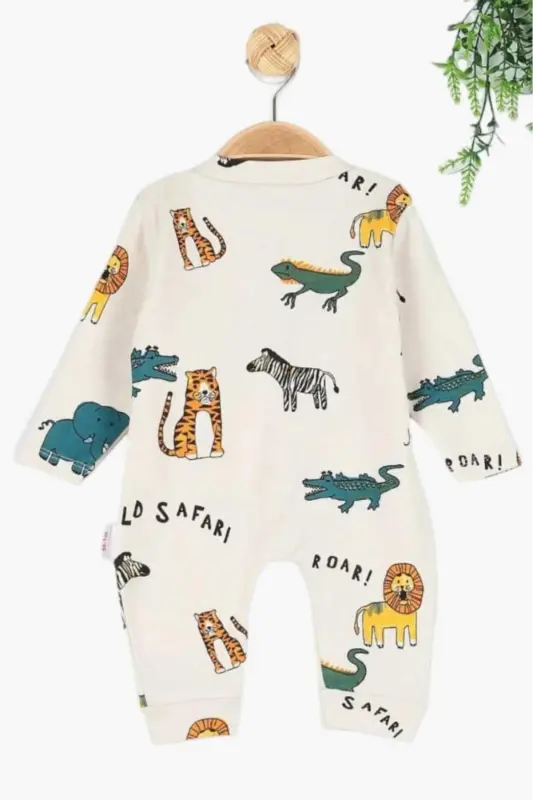 Baby Boy Safari Print Snap-Closure Newborn Baby Romper 100% Cotton Flexible 1-3-6 Months-SAFARI - 6