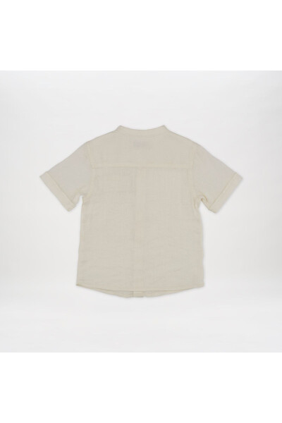 Baby Boy Short Sleeve Beige Shirt - 8