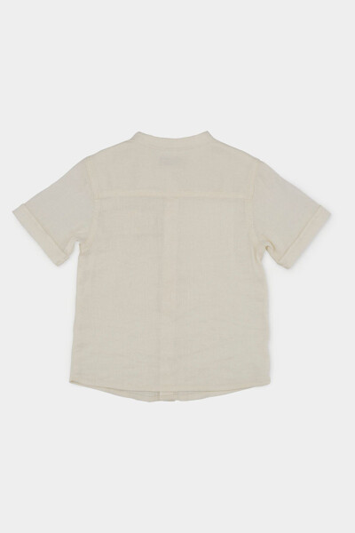 Baby Boy Short Sleeve Beige Shirt - 2