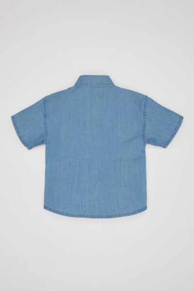 Baby Boy Short Sleeve Jean Shirt Light Blue - 5