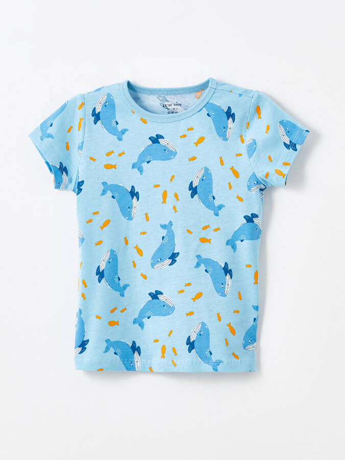 Baby Boy Short Sleeve Printed T-Shirt with Bike Collar - 2