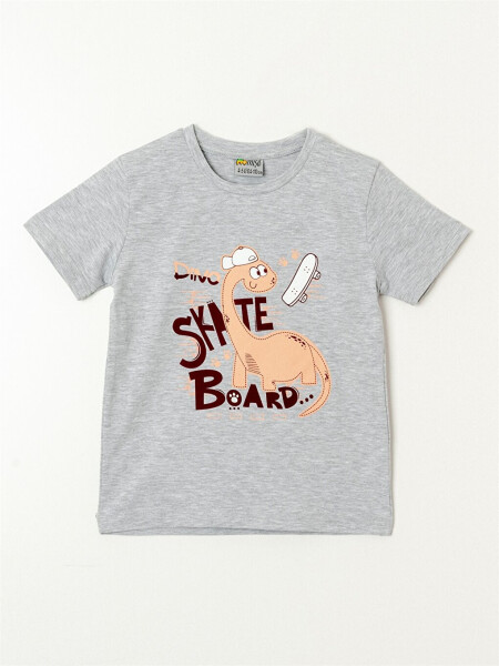 Baby Boy Short Sleeve T-Shirt with Crew Neck - 4