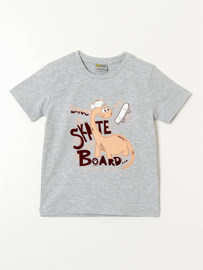 Baby Boy Short Sleeve T-Shirt with Crew Neck - 1