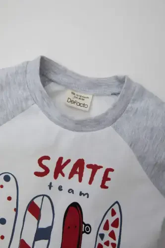 Baby Boy Skateboard Print 2-Pack Short Sleeve T-Shirt C7851a524sm - DEFACTO (1)