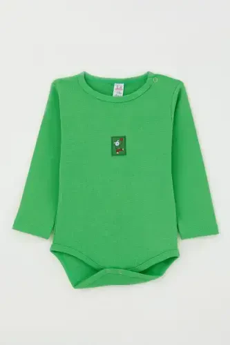 Baby Boy Snap Bodysuit Balloon Bear Print 9 Months-3 Years, Green - 1