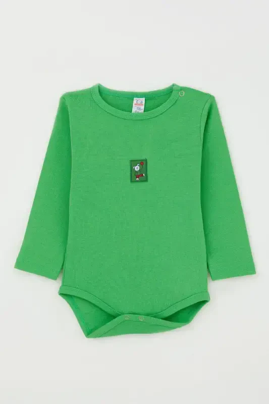 Baby Boy Snap Bodysuit Balloon Bear Print 9 Months-3 Years, Green - 1