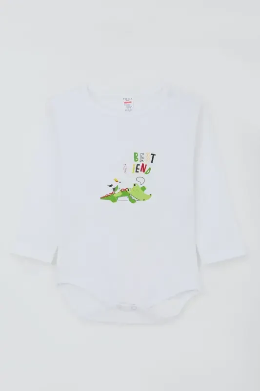 Baby Boy Snap Bodysuit Crocodile Print 9 Months-3 Years - BREEZE