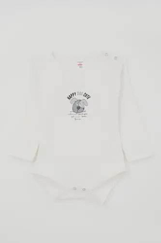 Baby Boy Snap Bodysuit Cute Puppy B - 1