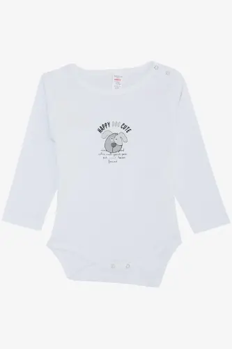 Baby Boy Snap Bodysuit Cute Puppy B - 1