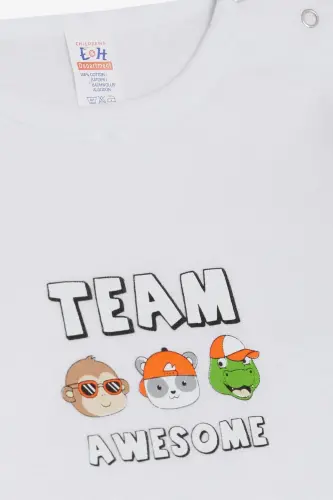 Baby Boy Snap Bodysuit Cute Set Back - BREEZE (1)