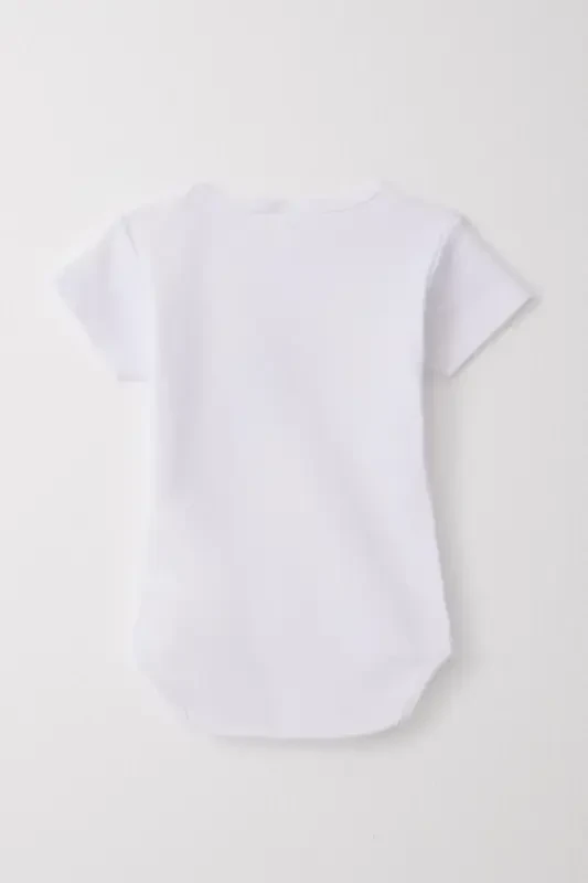 Baby Boy Snap Bodysuit Fun Dinosaur Print 9 Months-3 Years, White - 2