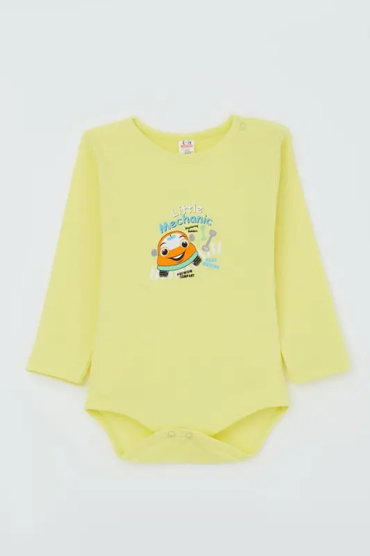Baby Boy Snap Bodysuit Little Fixer 9 Months-3 Years, Pistachio Green-Pistachio Green - BREEZE