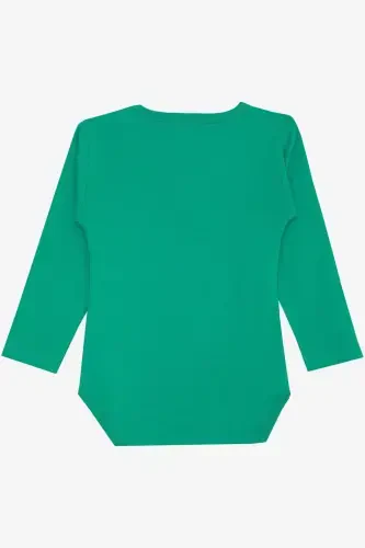 Baby Boy Snap Bodysuit Painter Kitten Printed 9 Months-3 Years, Green-Green - 2