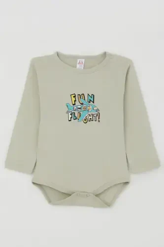 Baby Boy Snap Bodysuit Pilot Animals - 1