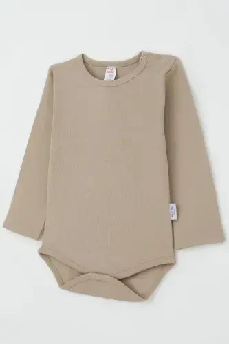 Baby Boy Snap Button Bodysuit Basic 9 Months-3 Years, Mink - 3