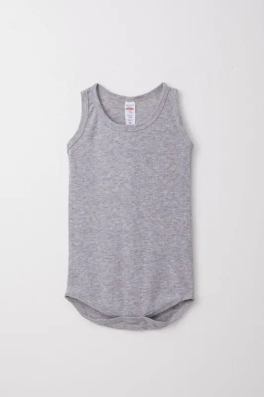 Baby Boy Snap Button Romper Bodysuit Jacquard 9 Months-3 Years, Grey Melange - 1
