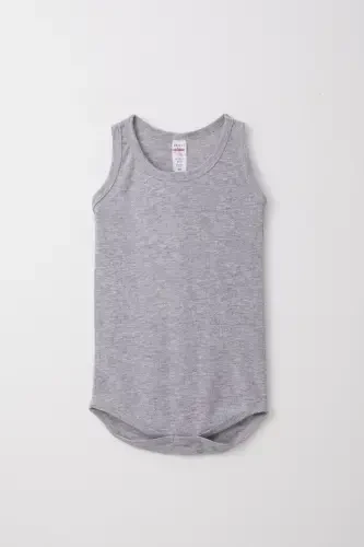 Baby Boy Snap Button Romper Bodysuit Jacquard 9 Months-3 Years, Grey Melange - 1