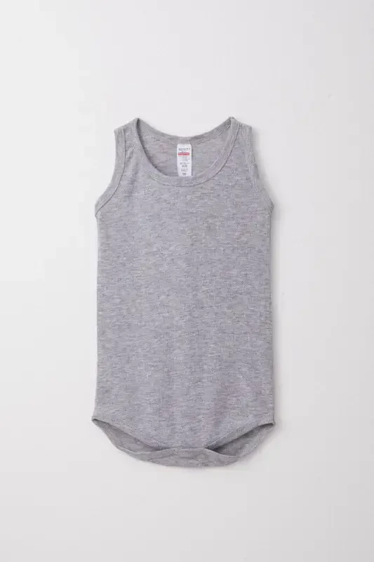 Baby Boy Snap Button Romper Bodysuit Jacquard 9 Months-3 Years, Grey Melange - BREEZE