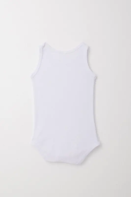 Baby Boy Snap Button Romper Bodysuit Jacquard Heart Pattern 9 Months-3 Years, White - 2