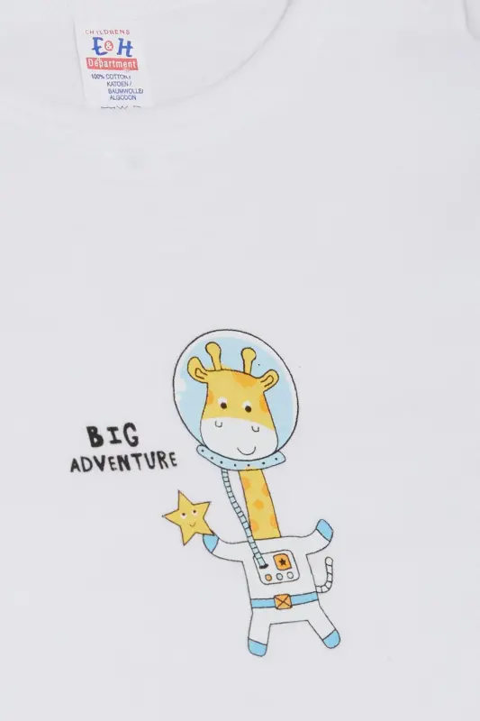 Baby Boy Snap-Closure Bodysuit Astronaut Giraffe Ba - 3