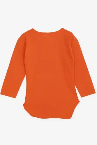 Baby Boy Snap Closure Bodysuit Eyeglasses Bear Print 9 Months-3 Years, Orange - 2