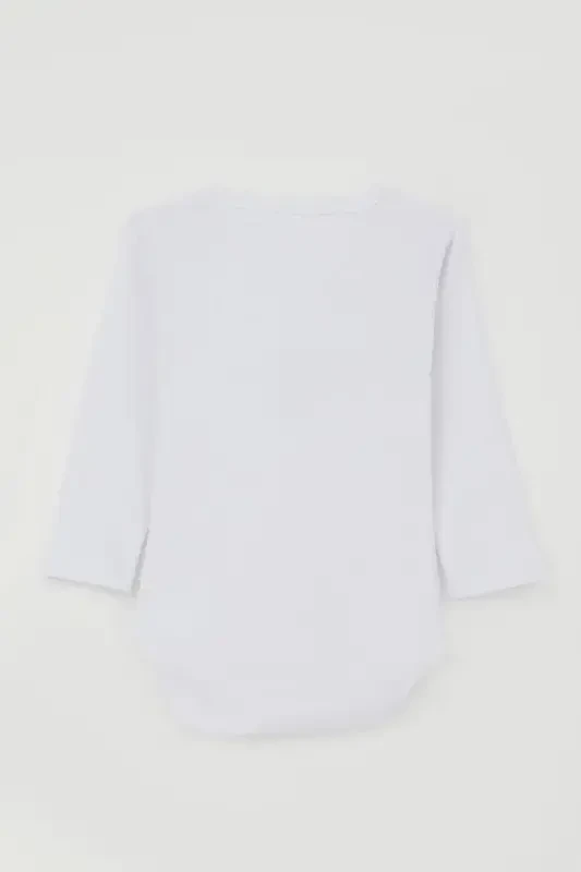 Baby Boy Snap-Closure Bodysuit Happy Dinosaur Print 9 Months-3 Years, White - 2