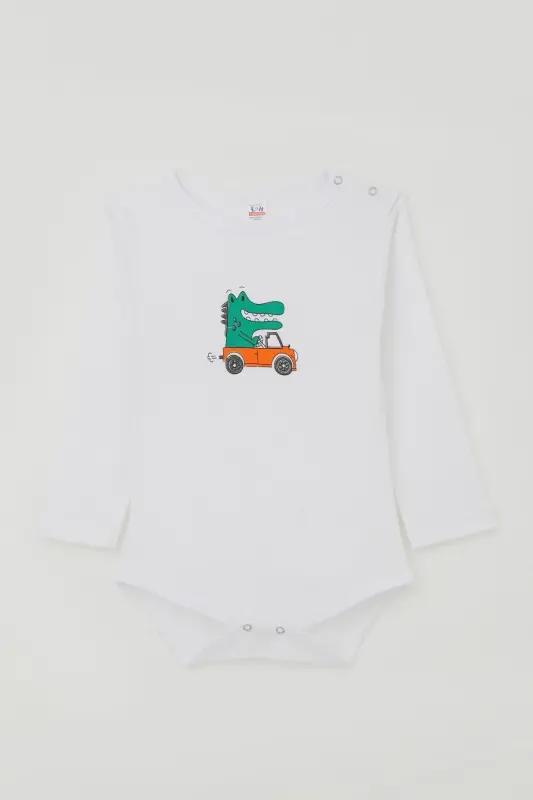 Baby Boy Snap Crotch Bodysuit Driver Croc Ba - BREEZE