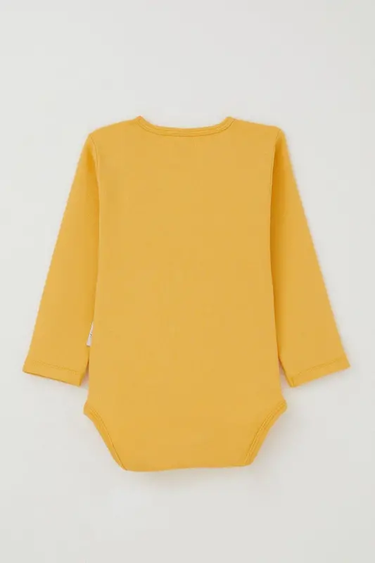 Baby Boy Snap Fastener Bodysuit Basic 9 Months-3 Years, Yellow - 2