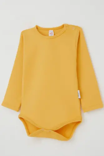 Baby Boy Snap Fastener Bodysuit Basic 9 Months-3 Years, Yellow - 3