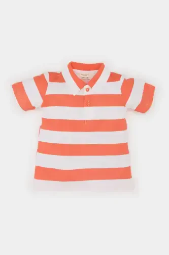 Baby Boy Striped Pique Short Sleeve Polo T-Shirt E6765A525SM - 1