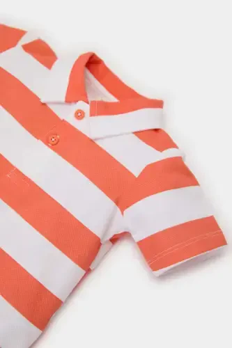 Baby Boy Striped Pique Short Sleeve Polo T-Shirt E6765A525SM - DEFACTO (1)