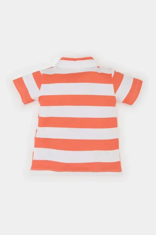 Baby Boy Striped Pique Short Sleeve Polo T-Shirt E6765A525SM - 3