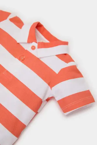 Baby Boy Striped Pique Short Sleeve Polo T-Shirt E6765A525SM - 2