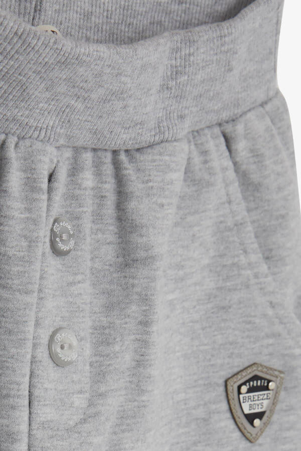 Baby Boy Sweatpants with Armhole Detail Basic 9 Months-3 Years, Light Grey Melange - 6