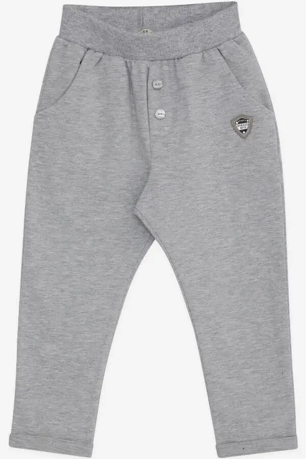 Baby Boy Sweatpants with Armhole Detail Basic 9 Months-3 Years, Light Grey Melange - 4
