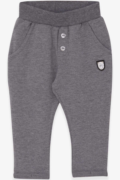 Baby Boy Sweatpants with Armholes Basic 9 Months-3 Years, Dark Grey Melange - 4