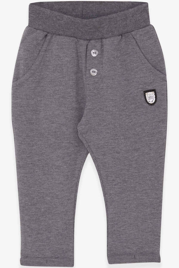 Baby Boy Sweatpants with Armholes Basic 9 Months-3 Years, Dark Grey Melange - 4