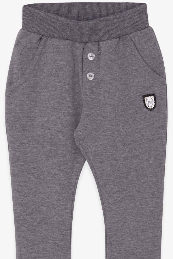 Baby Boy Sweatpants with Armholes Basic 9 Months-3 Years, Dark Grey Melange - 3