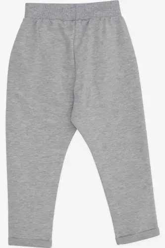 Baby Boy Sweatpants with Armholes Basic 9 Months-3 Years, Light Gray Melange - BREEZE (1)