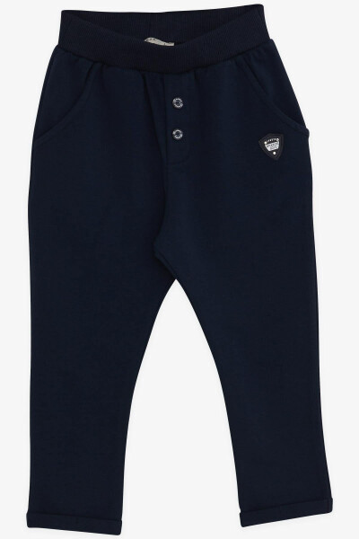 Baby Boy Sweatpants with Armholes, Basic 9 Months-3 Years, Navy Blue - BREEZE