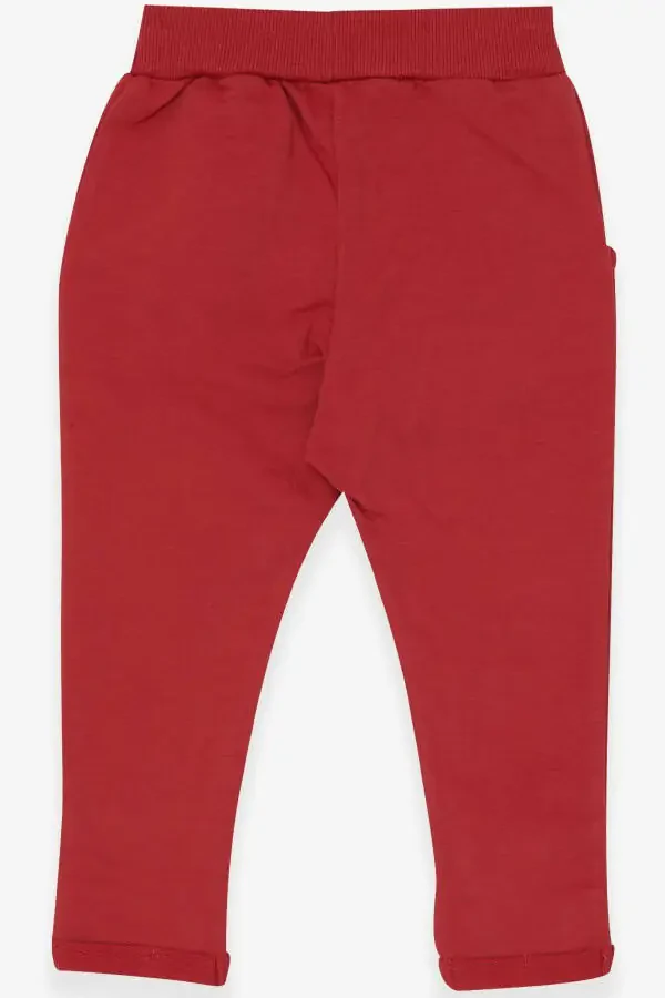 Baby Boy Sweatpants with Armholes Basic 9 Months-3 Years, Terracotta - 5