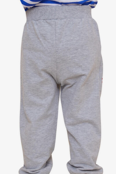 Baby Boy Sweatpants with Printed Pocket 9 Months-3 Years, Grey Melange - 11