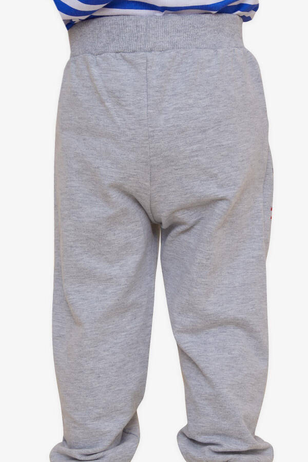 Baby Boy Sweatpants with Printed Pocket 9 Months-3 Years, Grey Melange - 11